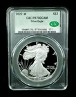 2022-W PROOF S$1 American Silver Eagle CAC PF70DCAM #7441