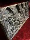Antique Gothic Medieval Wooden Carved Panel The Hunting Scene Wall Art Plaque — photo 9