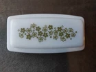 Pyrex Vintage Butter Dish Spring Blossom Daisy Green