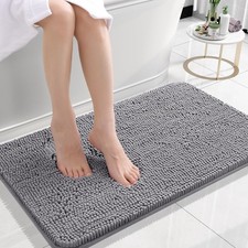 OLANLY Small Bathroom Rugs 24x16, Extra Soft Absorbent 24" X 16", Grey