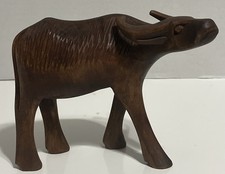 Vintage Hand Carved Wooden Water Buffalo Folk Art Figure Decorative Statue