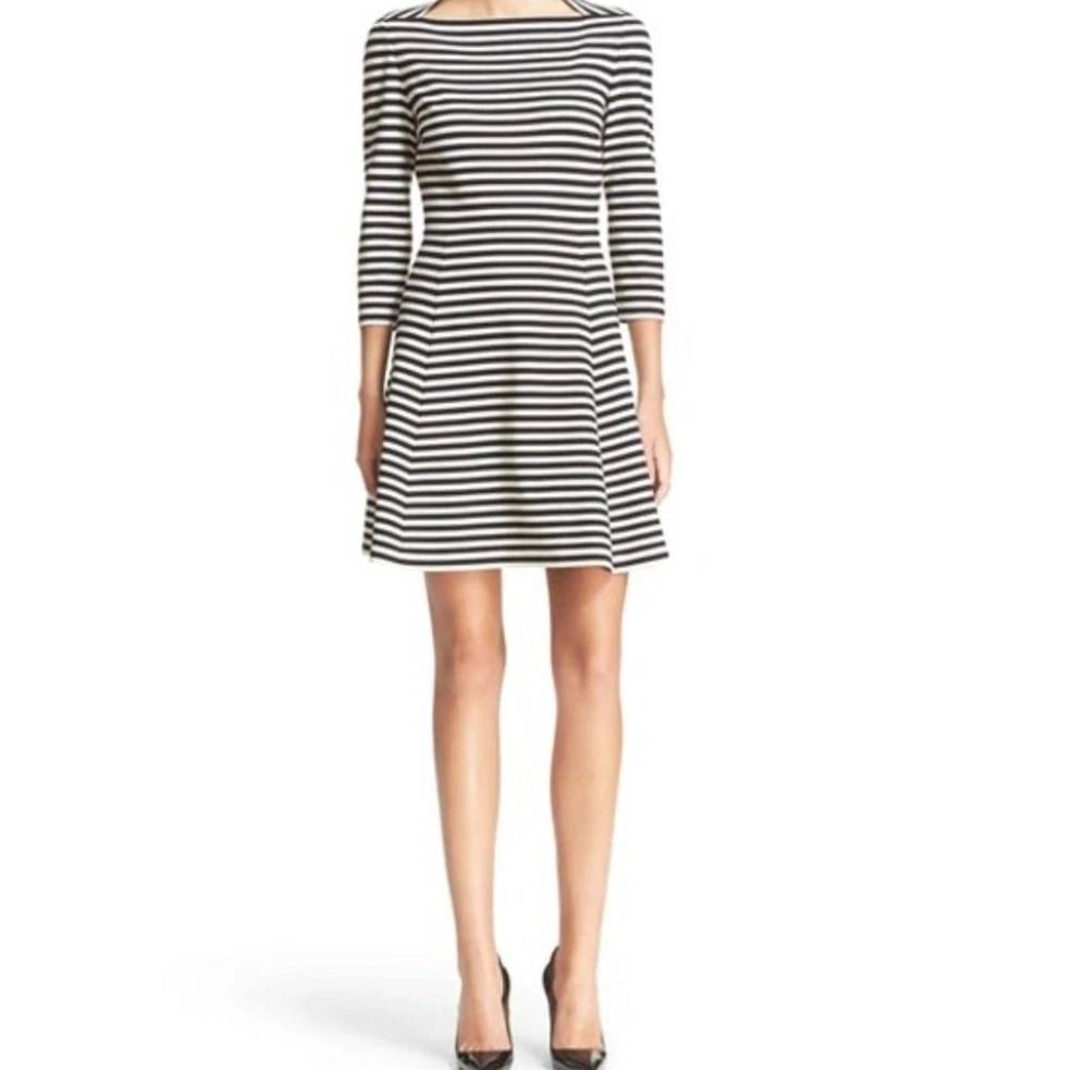 Mini abito Kate Spade Broome Street a righe bianco e nero taglia S