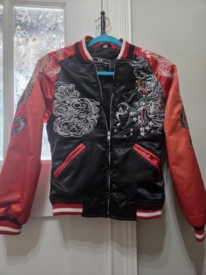 Japanese Dragon EMBROIDER JAPAN Satin Bomber Jacket unisex adult Small 