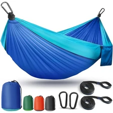 Camping Hammock Lightweight, Portable Hammocks Parachute Hammock with Two Tre...