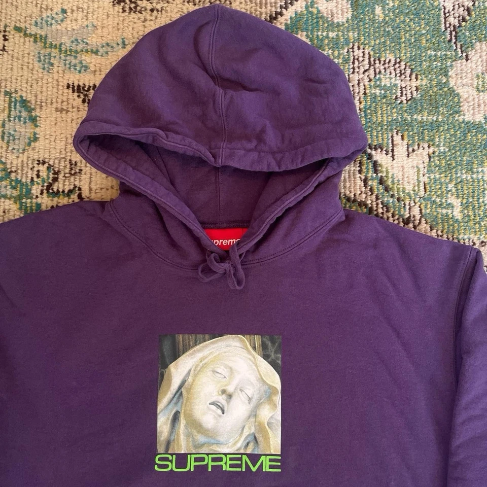 Sudadera con Capucha Supreme New York Éxtasis Polvorienta Púrpura Grande Foto 3 de 4