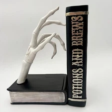 Halloween Bookend Potions and Brews Skeleton Hand Decorative Home Decor Gothic