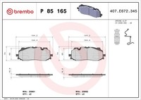 Brembo P 85 165X Bremsbelagsatz, Scheibenbremse For Audi Audi (Faw) Cupra VW