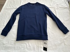 NWT Adidas Pullover Training Athletic Performance Crewneck Sweatshirt Blue Yth M