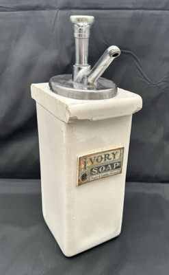IVORY SOAP PROCTER & GAMBLE CERAMIC DISPENSER 14'' TALL ANDERSON SHEET METAL 640