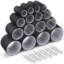 Hair Roller 28 Pcs Set, Includes 16Pcs Self-Grip Hair Rollers in 4 Sizes