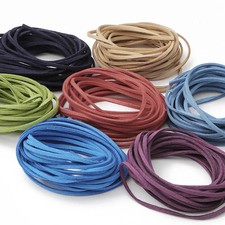 1M Flat Faux Suede Braided Cord Korean Velvet Leather Rope Handmade Thread