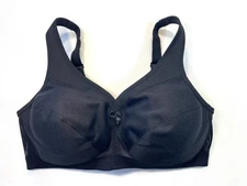 NWOT Glamorise Women's 38D MagicLift Active Support Bra Wirefree 1005 Black