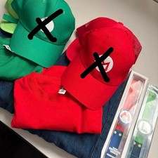 Mario Luigi cosplay 8pc set including hats shirts overalls bands Japan