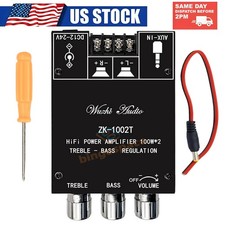 ZK-1002T 2.0 Channel Bluetooth Digital Audio Power Amplifier Board 100W 100W USA