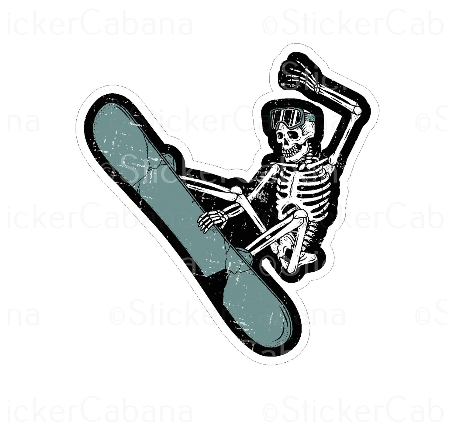 Наклейка Cabana Snowboarder Skeleton 3 Mag Decal - Прочный винил смелый стиль 4090₽