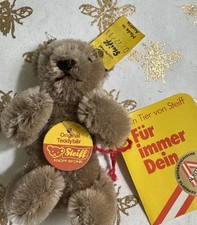 Vintage Steiff Mini 3.5" Teddy Bear 0202/11 Beige Brown Original Tags