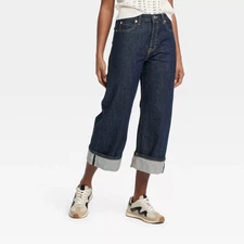 Women's High-Rise Cropped Vintage Wide Leg Jeans - Universal Thread