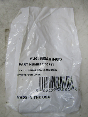  NEW F.K BEARINGS STAINLESS STEEL ROD END BEARING W/ TEFLON LINER SCF8T