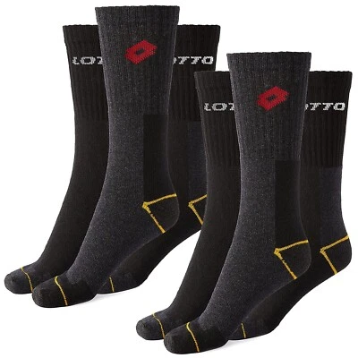 LOTTO - 6 PAIA CALZE CORTE UOMO WORK SPORT LAVORO RINFORZATE SPUGNA COTONE