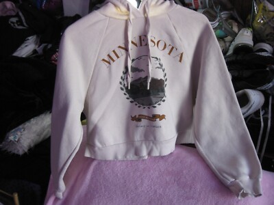 Women's Beige medium Minnesota eagle mountain Cropped hoodien