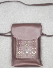 Pendleton Leather Western Crossbody Bag Lazercut Wool Background 