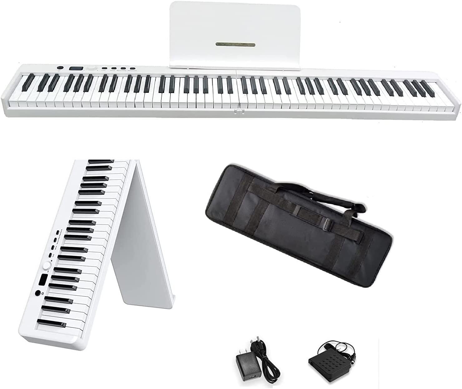 88/61 Key Electric Digital Piano Keyboard Weighted Key w/Pedal,Power Supply,Bag
