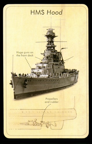 1 x WWII Infokarte - Britischer Schlachtkreuzer HMS Hood - T010