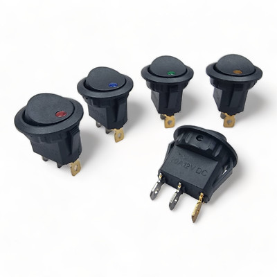 Order The SPST Round Rocker Switch With Red Illumination