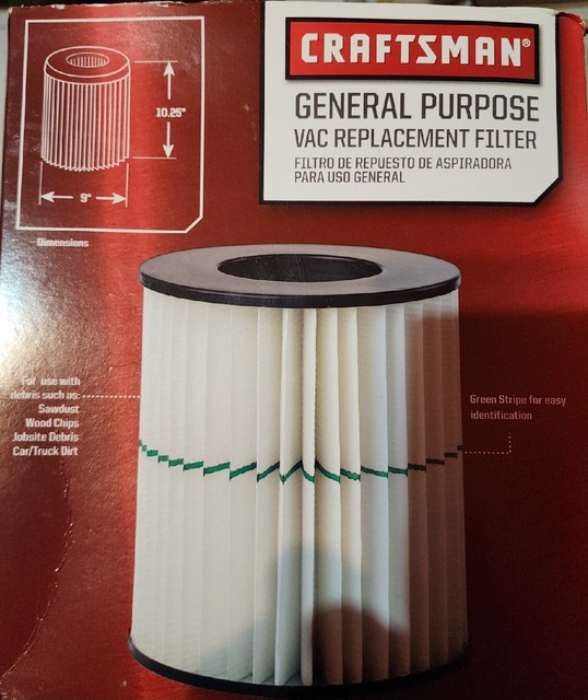 Genuine Craftsman Wet/dry Vacuum Filter 17804 Green Line Stripe 16 & 32