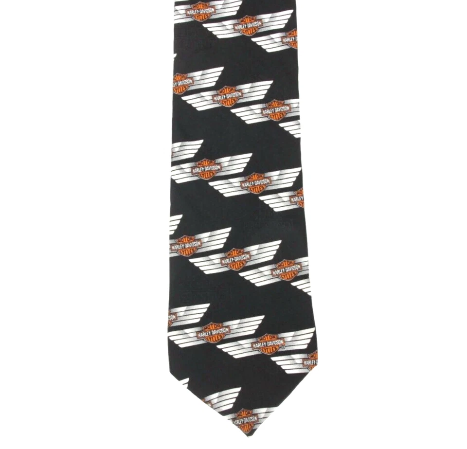 Corbata de seda para hombre Harley Davidson 1996 con logotipo cromado Ralph Marlin Foto 2 de 4