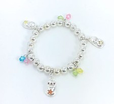 Baby Shoe Charm Bracelet Style 4 Stretch Silver Plated Fashion