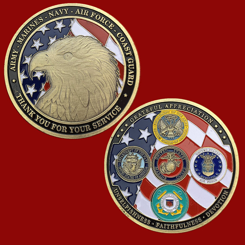 100 PCS Challenge Coin US Military Veteran Family Navy Armed Forces Army