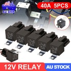 5 x 12V 40A Automotive Relay Car Truck Van 5 Pin Relay With Socket Holder