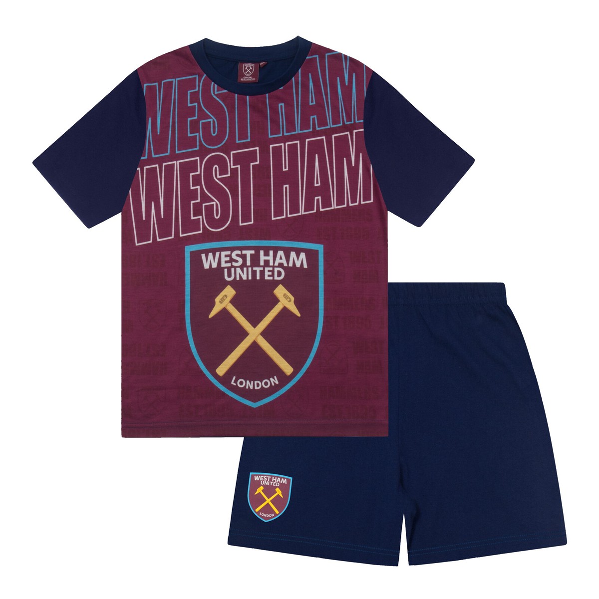 West Ham United FC Kids Short Pajamas Official Product