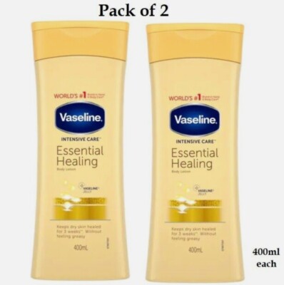 2 X Vaseline Intensive Care Essential Healing Body Lotion 400ml