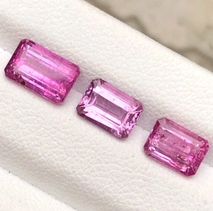 Лот 3,70 карата натуральный пурпурно-розовый ограненный афганский турмалин драгоценный камень россыпью - Изображение 2 из 4