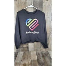 Justice Sport Girls Shirt Crop Sweatshirt Long Sleeve Pullover Girls Size Large