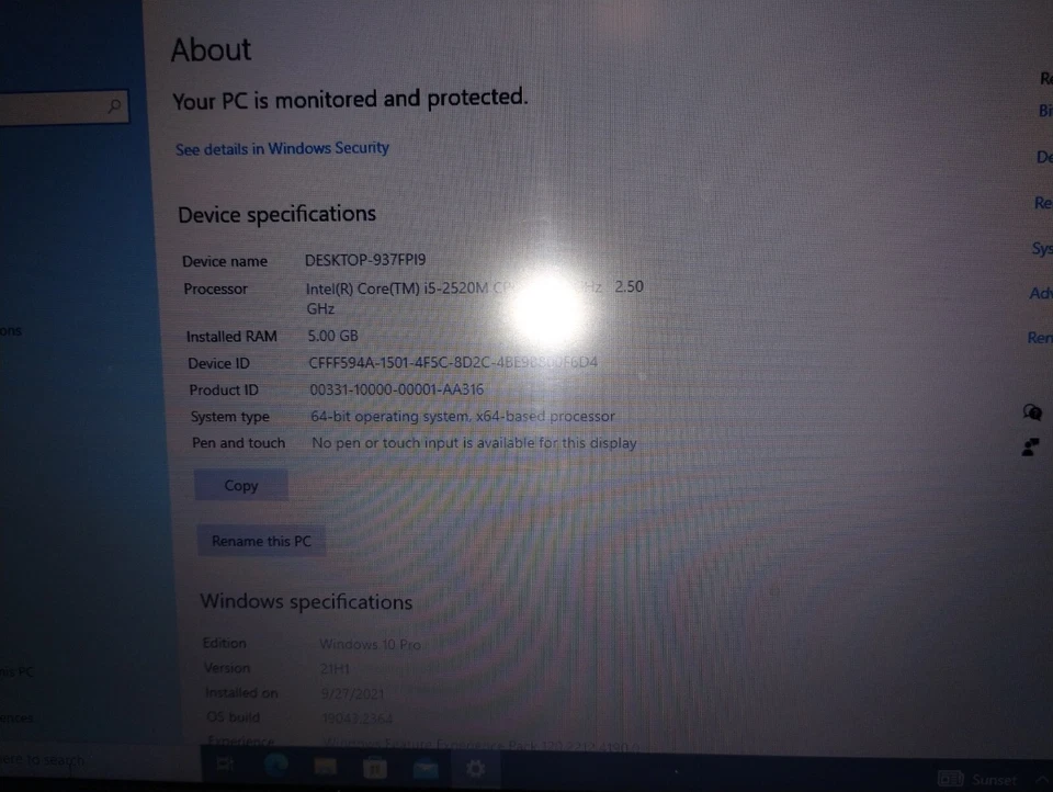 HP Probook 5330m con CPU i5 2520m/5 GB de RAM/disco duro de 250 GB/Windows 10 Pro Foto 4 de 4