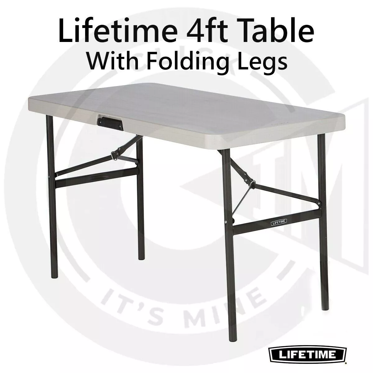 Lifetime 4ft folding table black outlet
