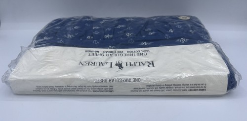 Ralph Lauren SHELLEY BLUE Twin Ruffled Flat Sheet-Blue &White-RARE NIP IRREGULAR - Picture 8 of 10