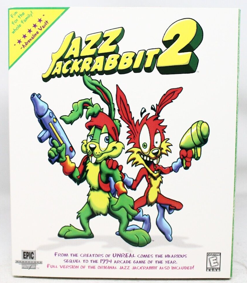 Jazz Jackrabbit 2 Big Box PC Game 1998 New SEALED Rare Epic Games