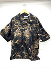 Vintage 1990 Canyon River Blues Dragon Print Shirt Mens Size XL Black Tan