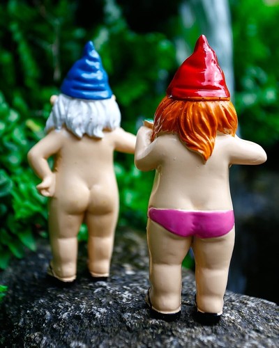 2Pcs Nude Statuary Garden Gnomes Naughty Naked Funny Gift Statue Decor Nudist AL - Picture 5 of 10