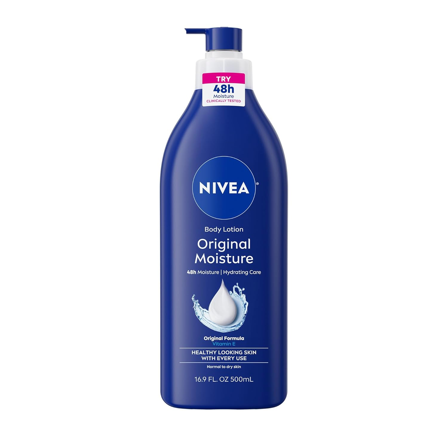 NIVEA Original 48-Hour Moisturizing Body Lotion with Vitamin E for Dry Skin