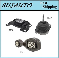 3PCS MOTOR & TRANS MOUNT FIT 2016-2019 Ford Explorer 2.3L 4WD