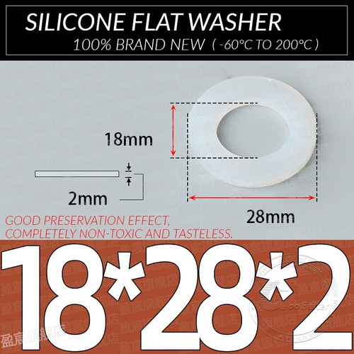 Flachdichtung Silikon Gummi-dichtung Schnurstärke 2MM Flach Dichtung Fittinge - Bild 110 von 117
