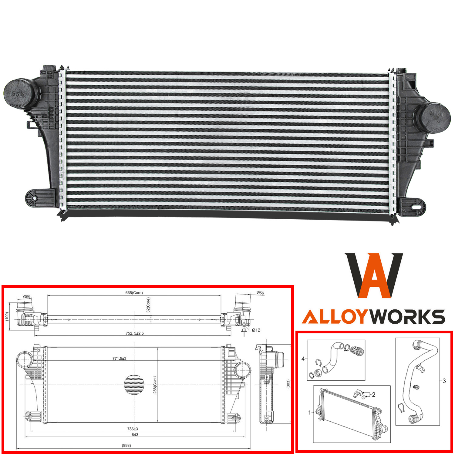 2016-2021 Chevy Malibu 1.5L Turbo Intercooler Charge Air Cooler Upgrade