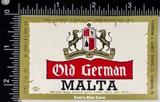 Old German MALTA Label - PENNSYLVANIA