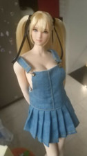 1:6 Female Blue Strap Skirt Dress Girl Clothes Fit 12inch Action Figure Doll Toy
