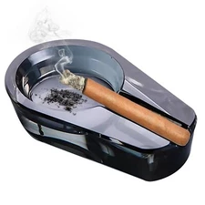 Ashtray, cigar ashtray, smokeless and odourless transparent glass ashtray for...